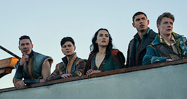 Tolya, Tamar, Alina, Mal and Nikolai on board a ship 