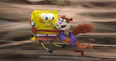SpongeBob SquarePants (voiced by Tom Kenny) and Sandy Cheeks (voiced by Carolyn Lawrence) in ‘Saving Bikini Bottom: The Sandy Cheeks Movie.’