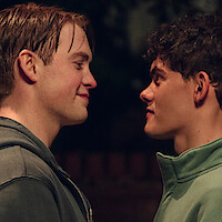 (L-R) Kit Connor as Nick Nelson and Joe Locke as Charlie Spring look into each other’s eyes in a first look image from ‘Heartstopper’ Season 3.