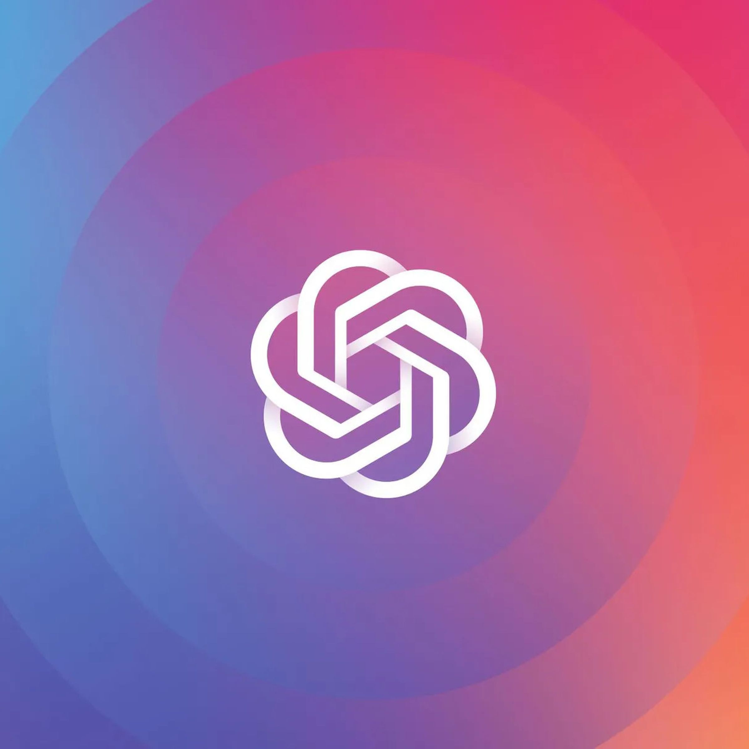 An image of OpenAI’s logo, which looks like a stylized and symmetrical braid.