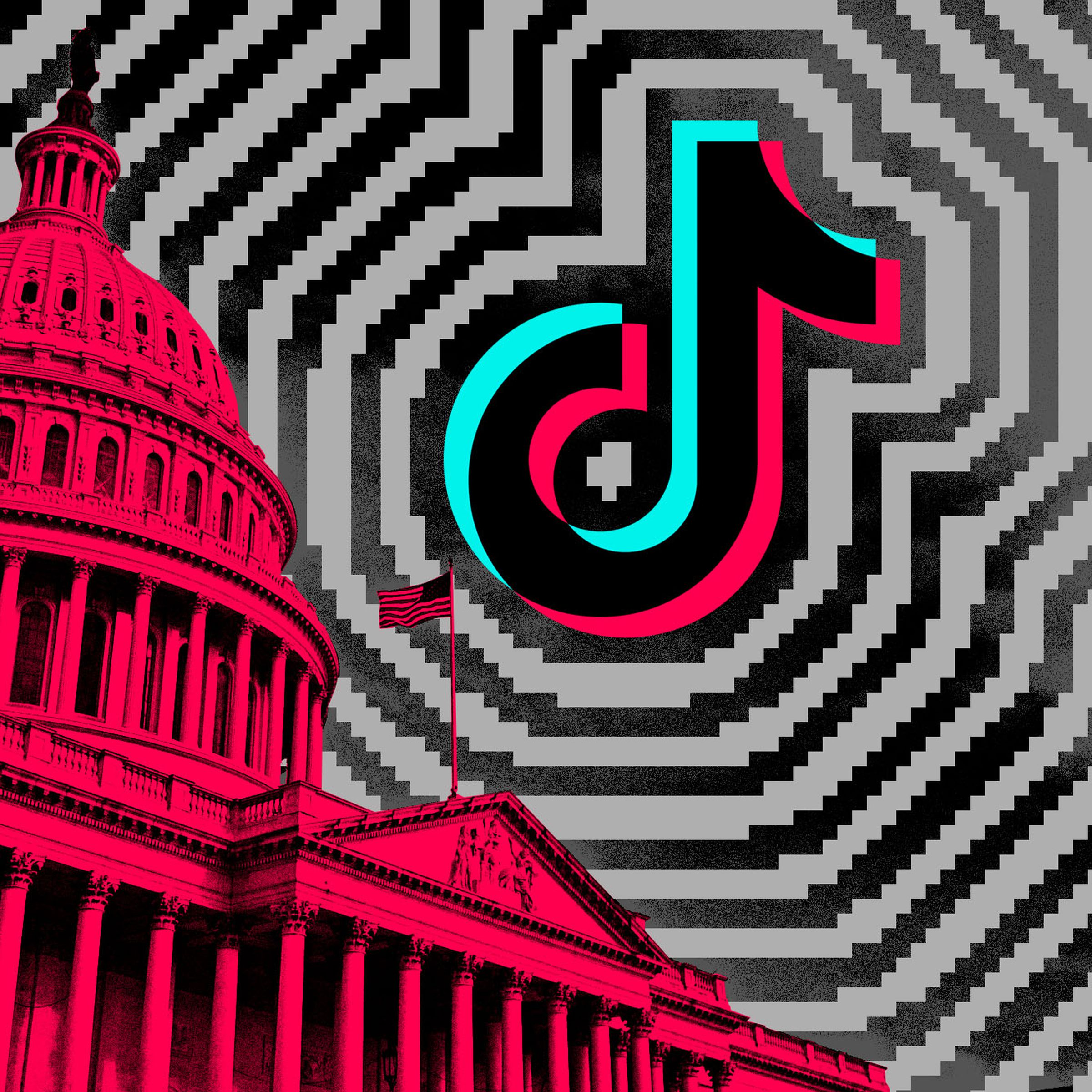 Photo illustration of the Capitol building next to the TikTok logo.