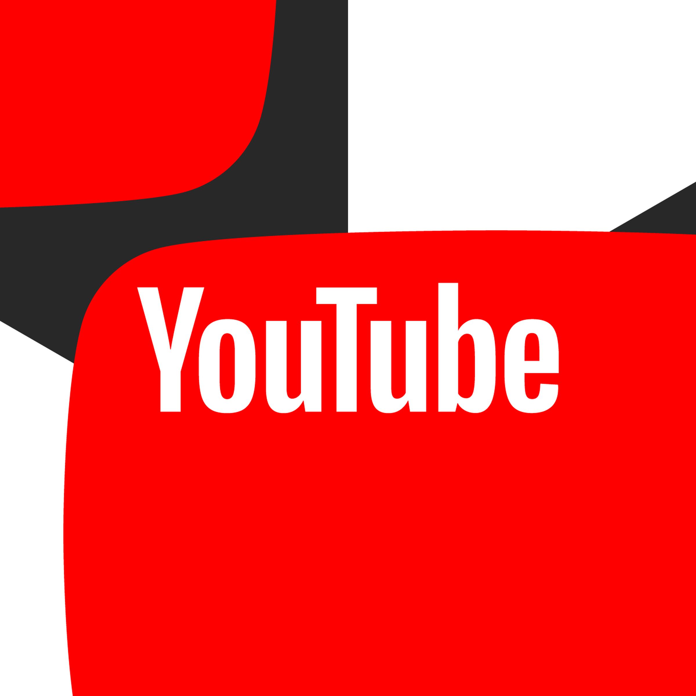 Illustration of a YouTube logo with geometric background