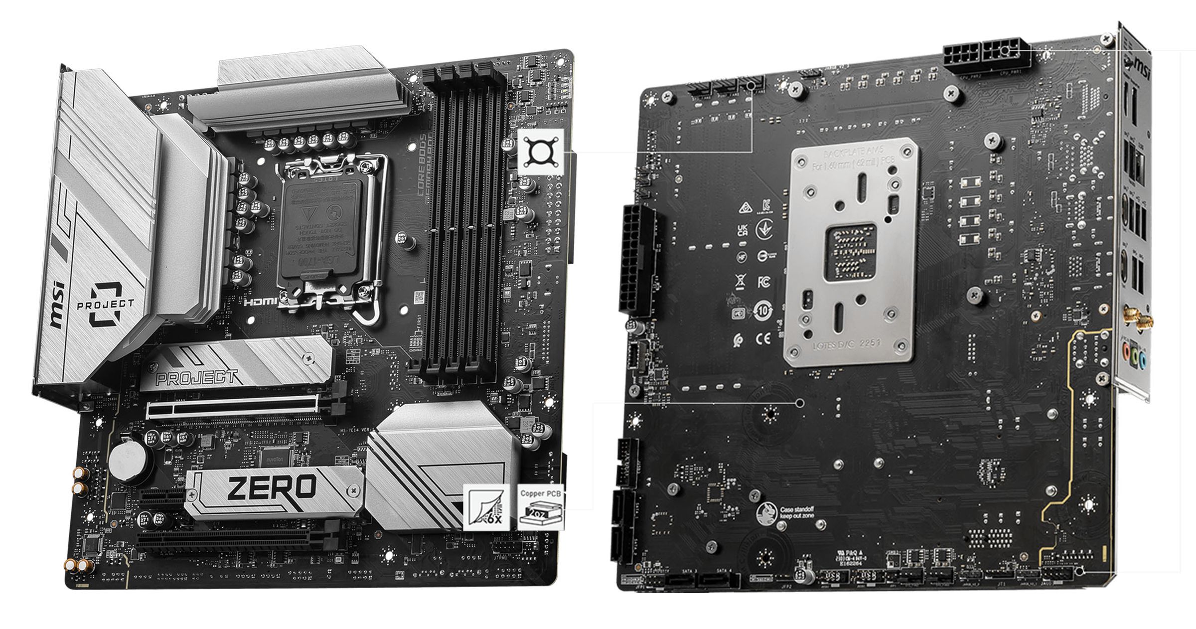 MSI’s Project Zero motherboards put the connectors at the rear.