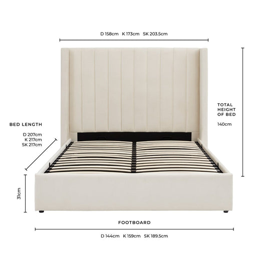 Madison Ottoman Storage Bed - Ecru - DUSK