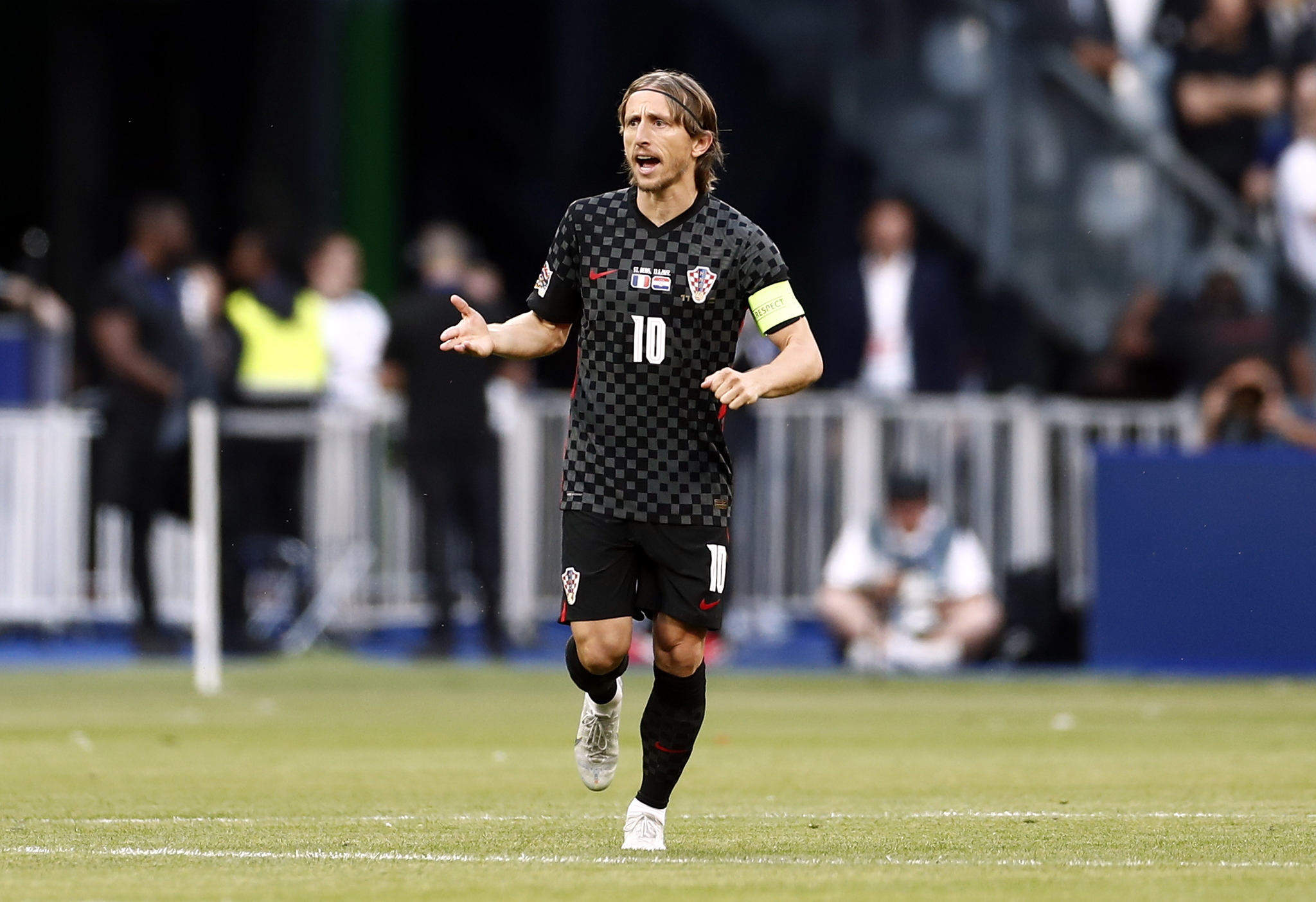 Luka Modric of Croatia reacts after scoring