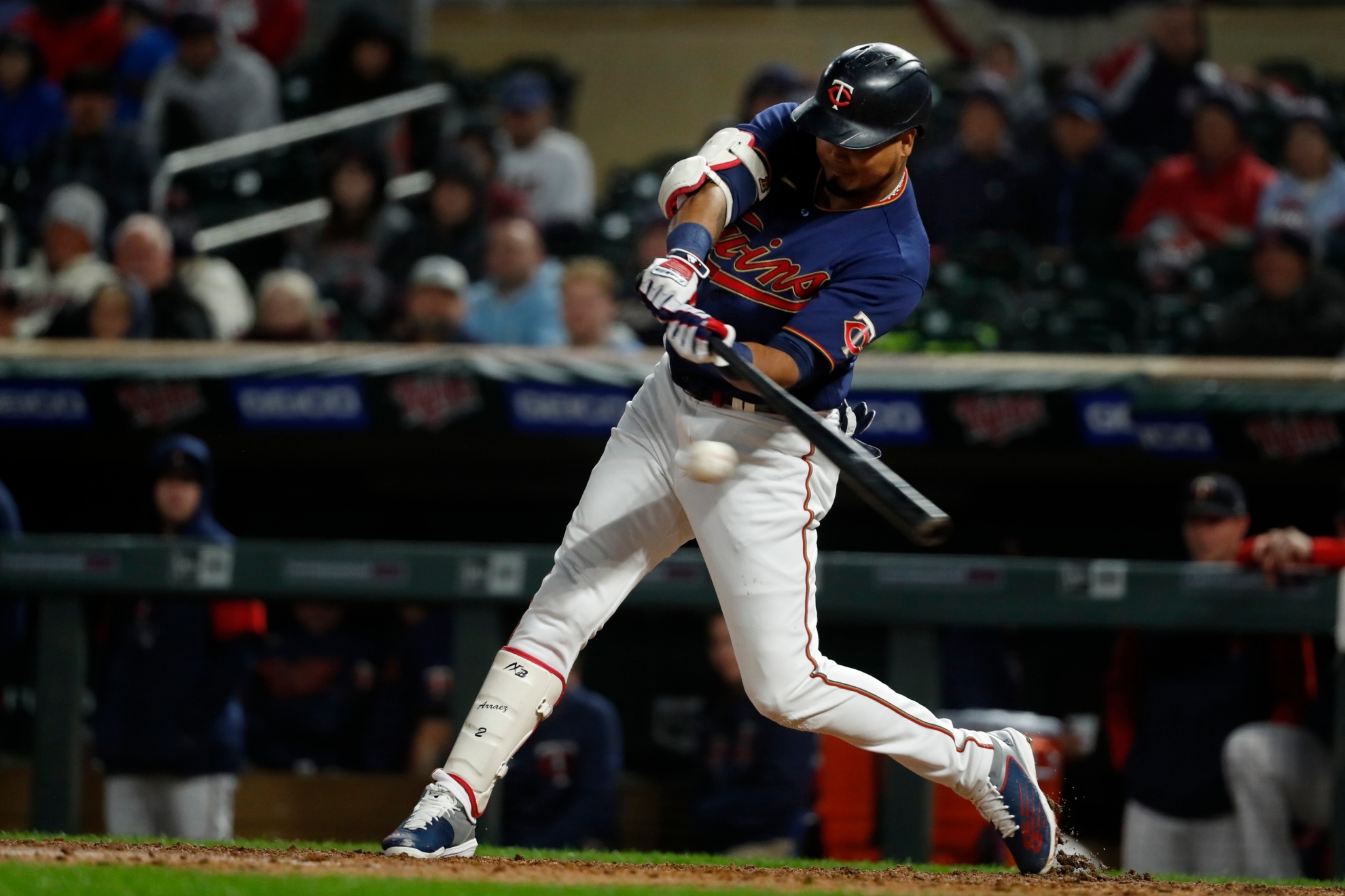 Minnesota Twins Luis Arraez hits a single against the Los Angeles Angels during the fifth inning of a baseball game Friday, Sept. 23, 2022, in Minneapolis. It was the first hit for the Twins in the game. / AP