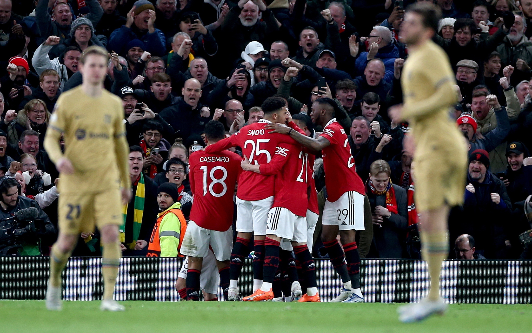 United players celebrate