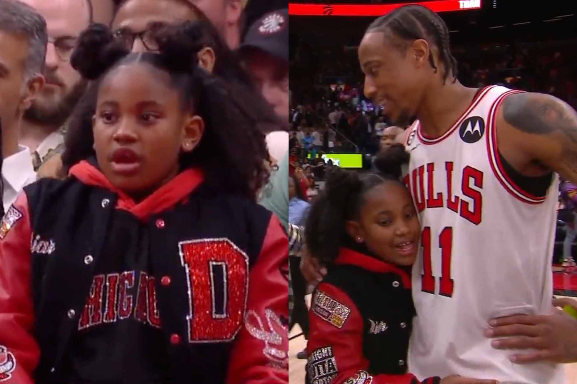 DeMar DeRozans daughter is being hailed as a hero by Bulls fans for helping them pull off an unlikely win.