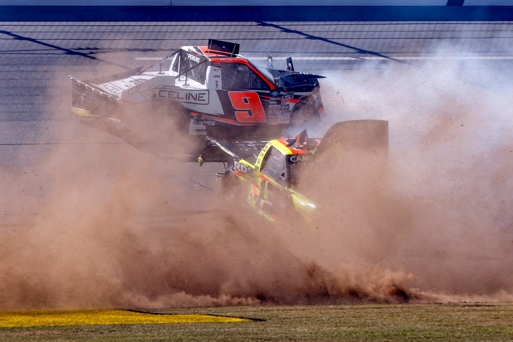 Blaine Perkins cheats death in horrifying Talladega wreck