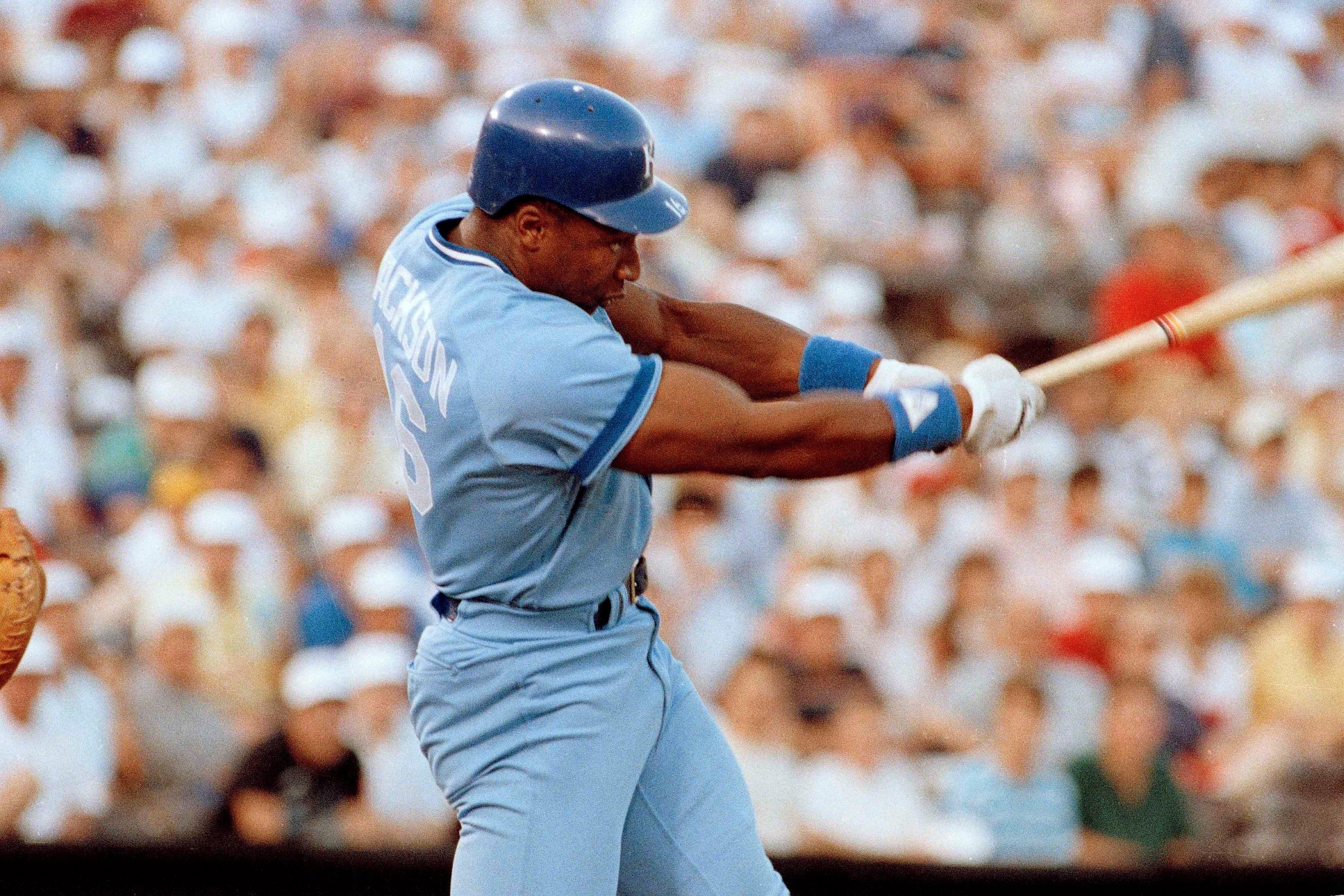 Bo Jackson playing with the Kansas City Royals.