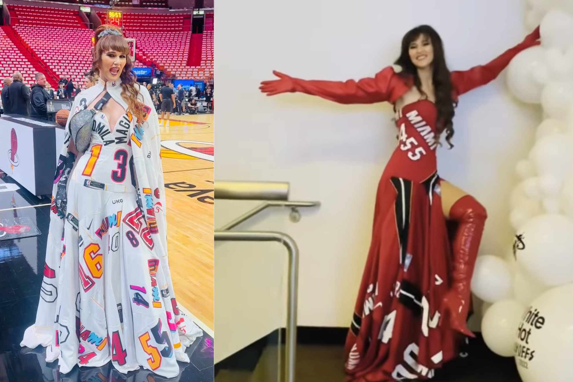 Radmila flaunts her Heat fandom in her courtside couture