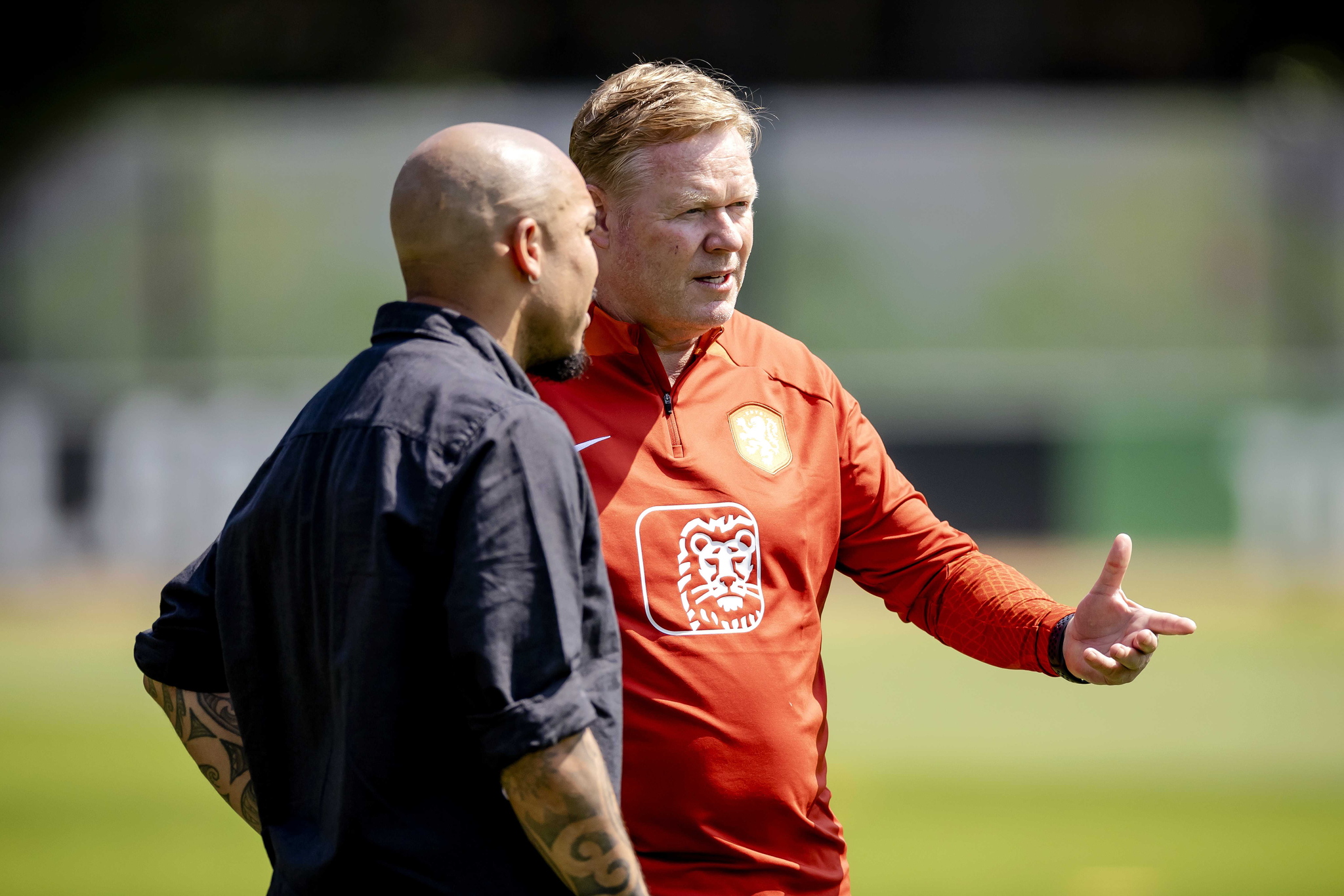 KNVB Technical Director Nigel de Jong and national coach Ronald Koeman