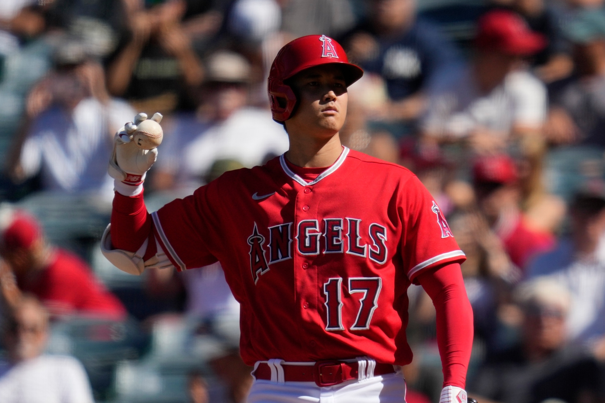 Shohei Ohtani playing for Los Angeles Angels