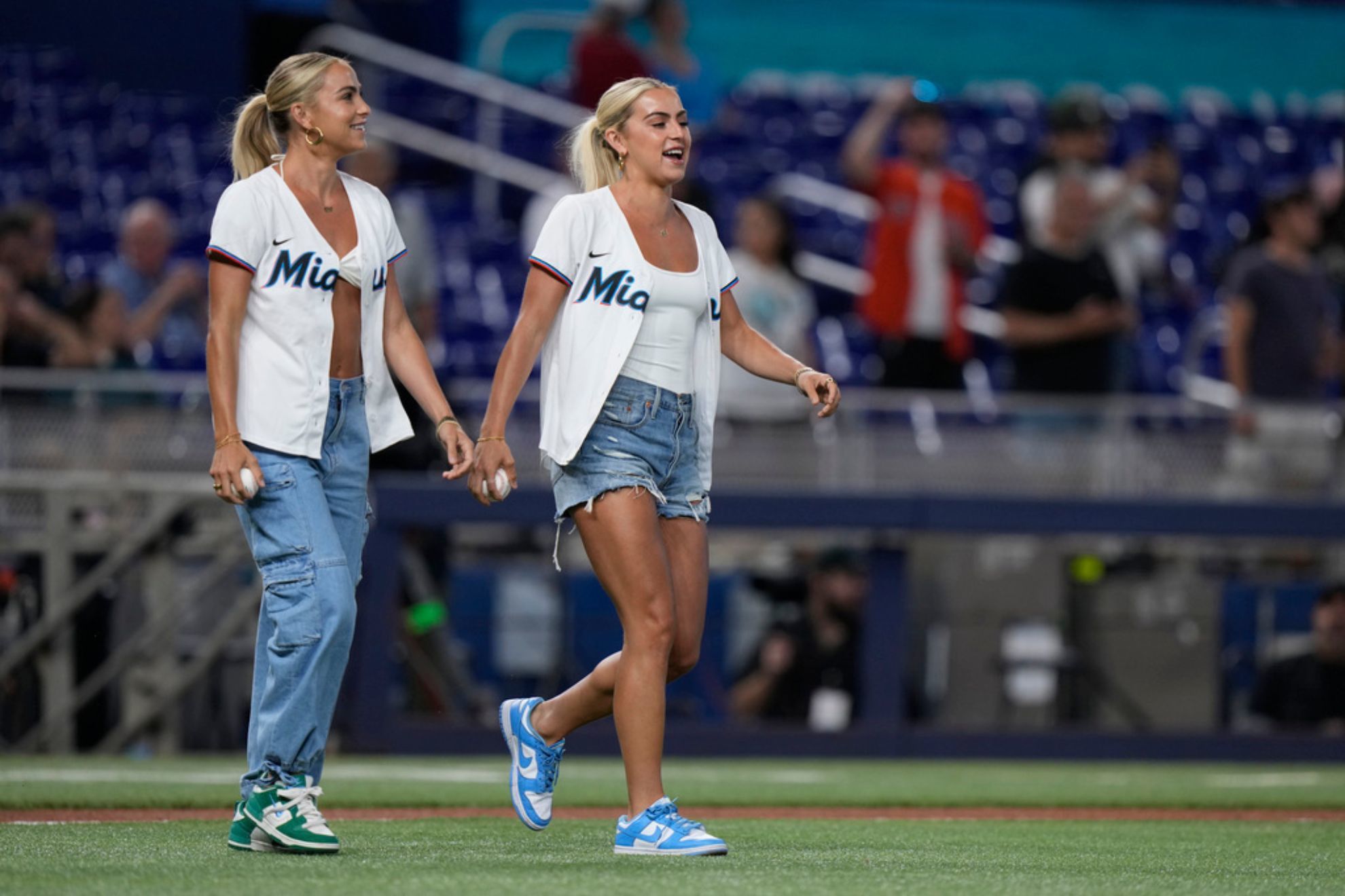 Cavinder twins showed off their athletic ability by taking to the baseball diamond