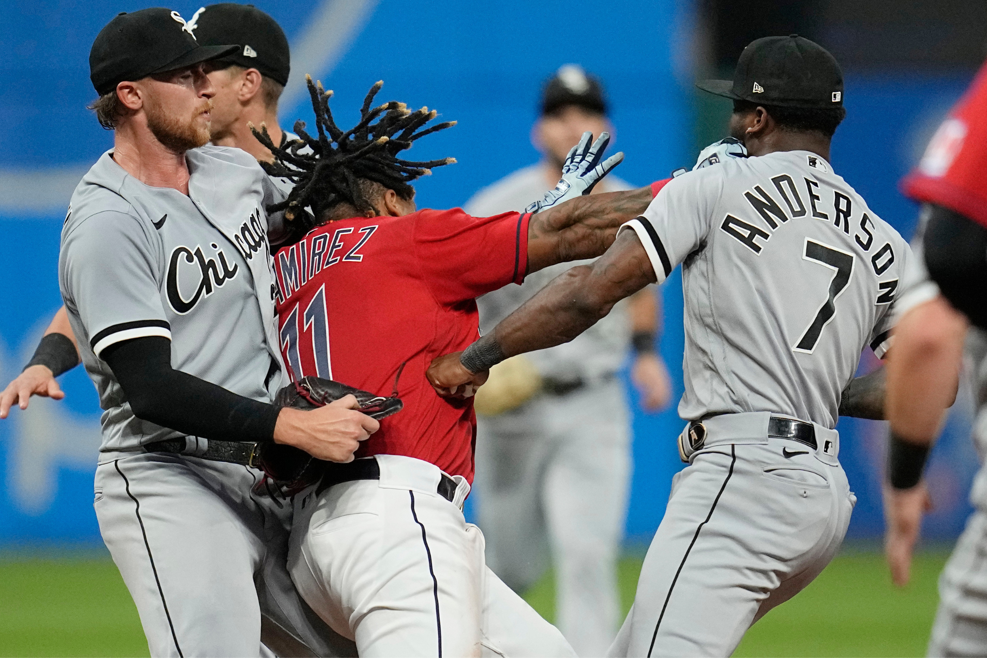 Ramirez (left) put Anderson in a daze when the two fought during a game earlier this month.