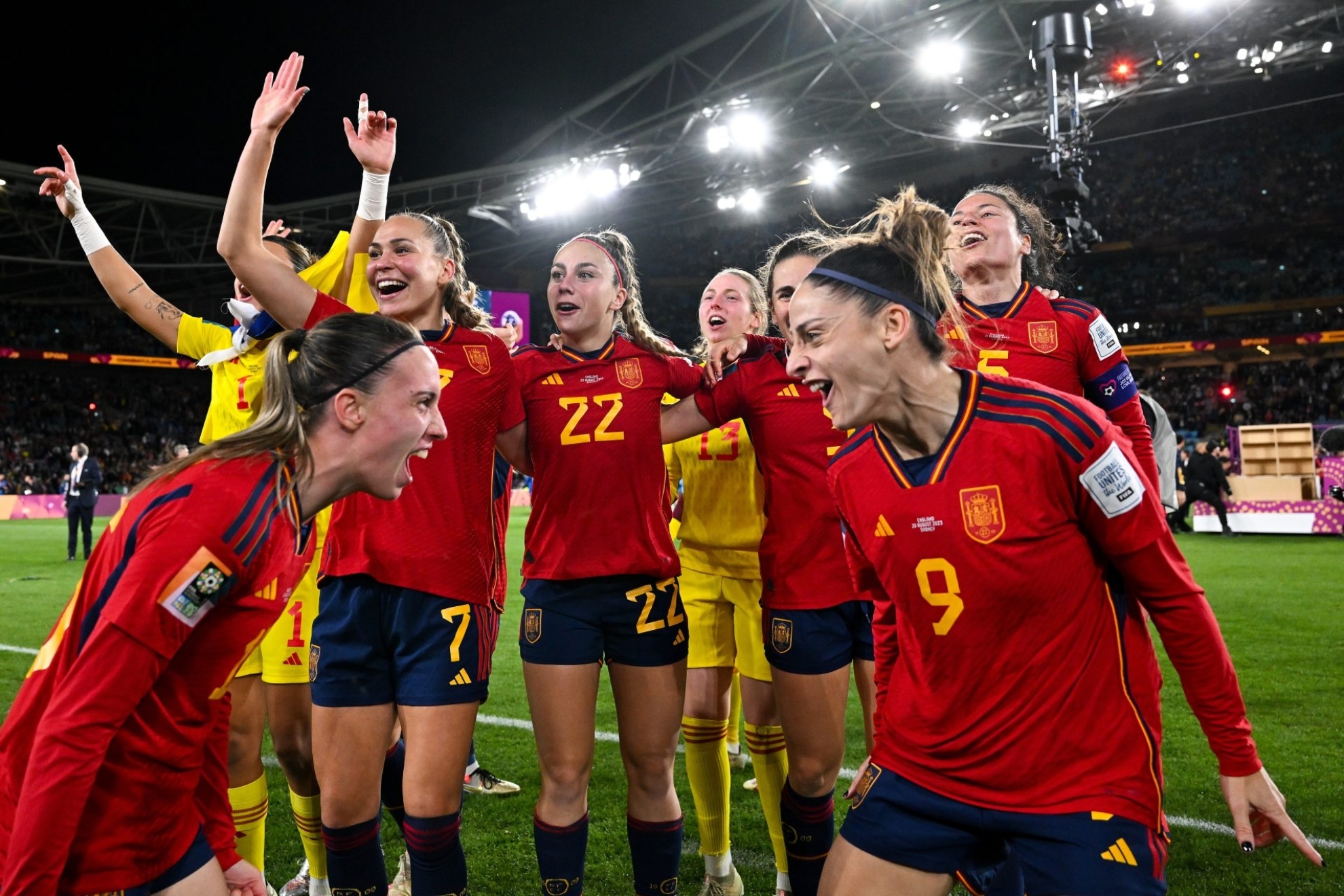 Spain Womens National Team celebrate World Cup win