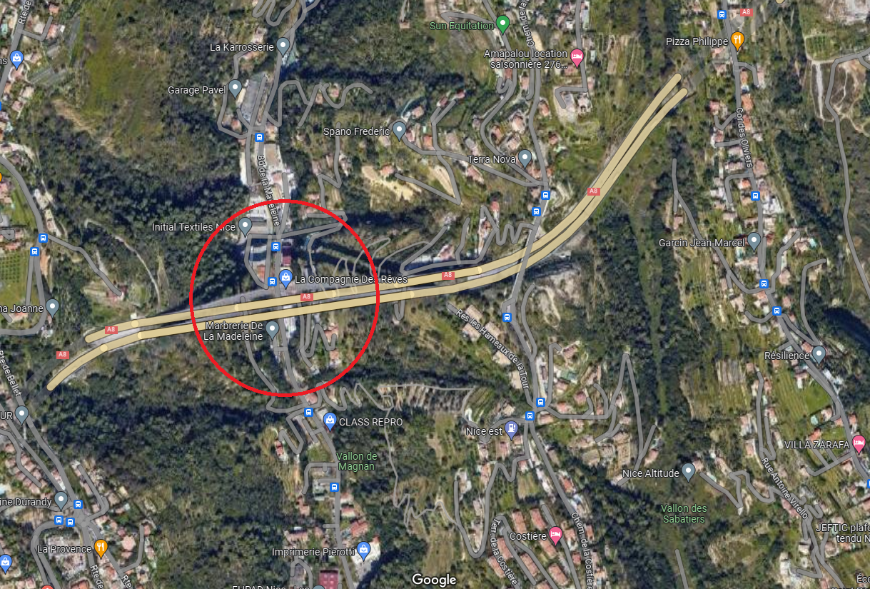 The area of Nice where the incident took place.