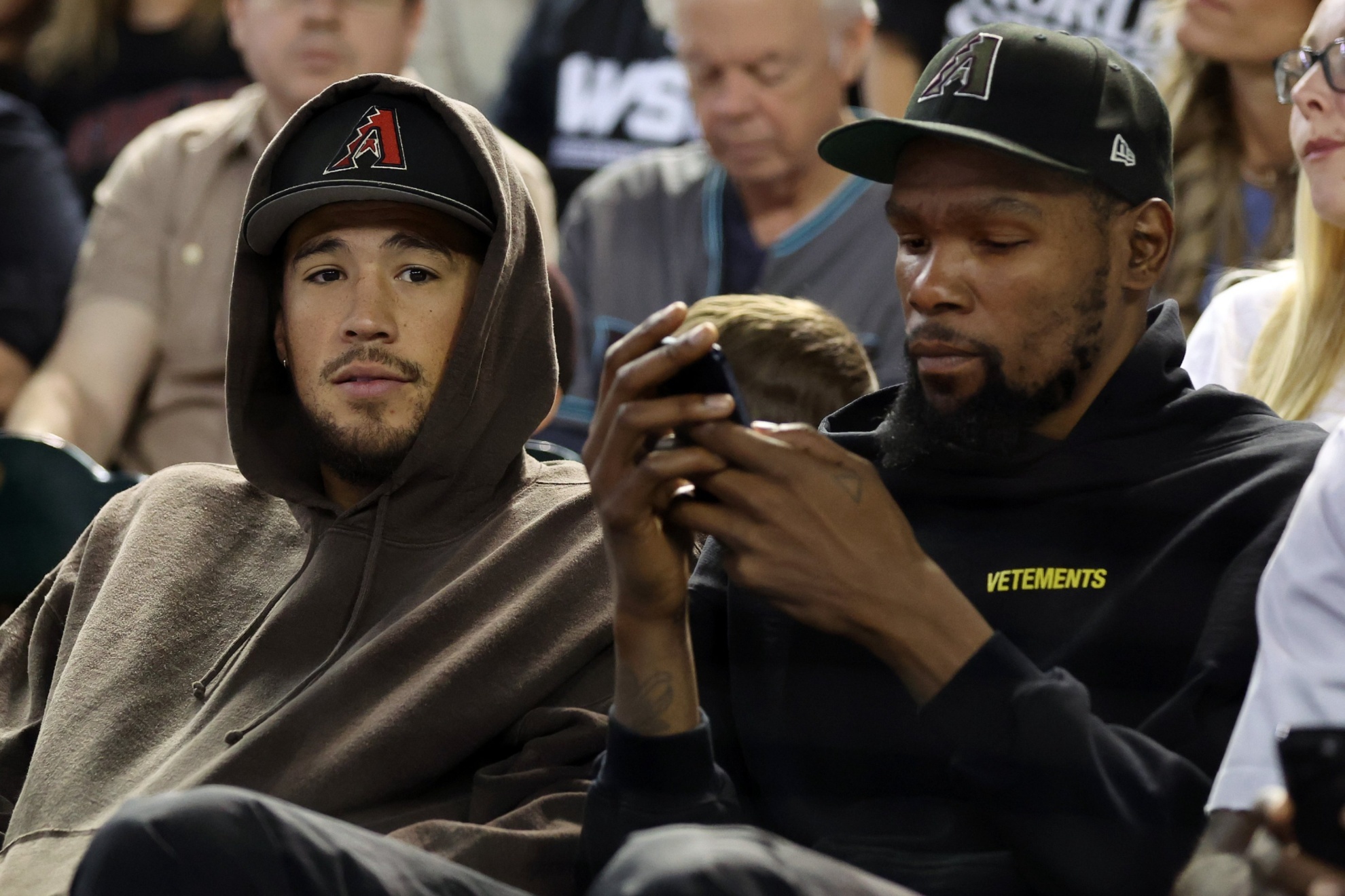 Devin Booker and Kevin Durant at Chase Field