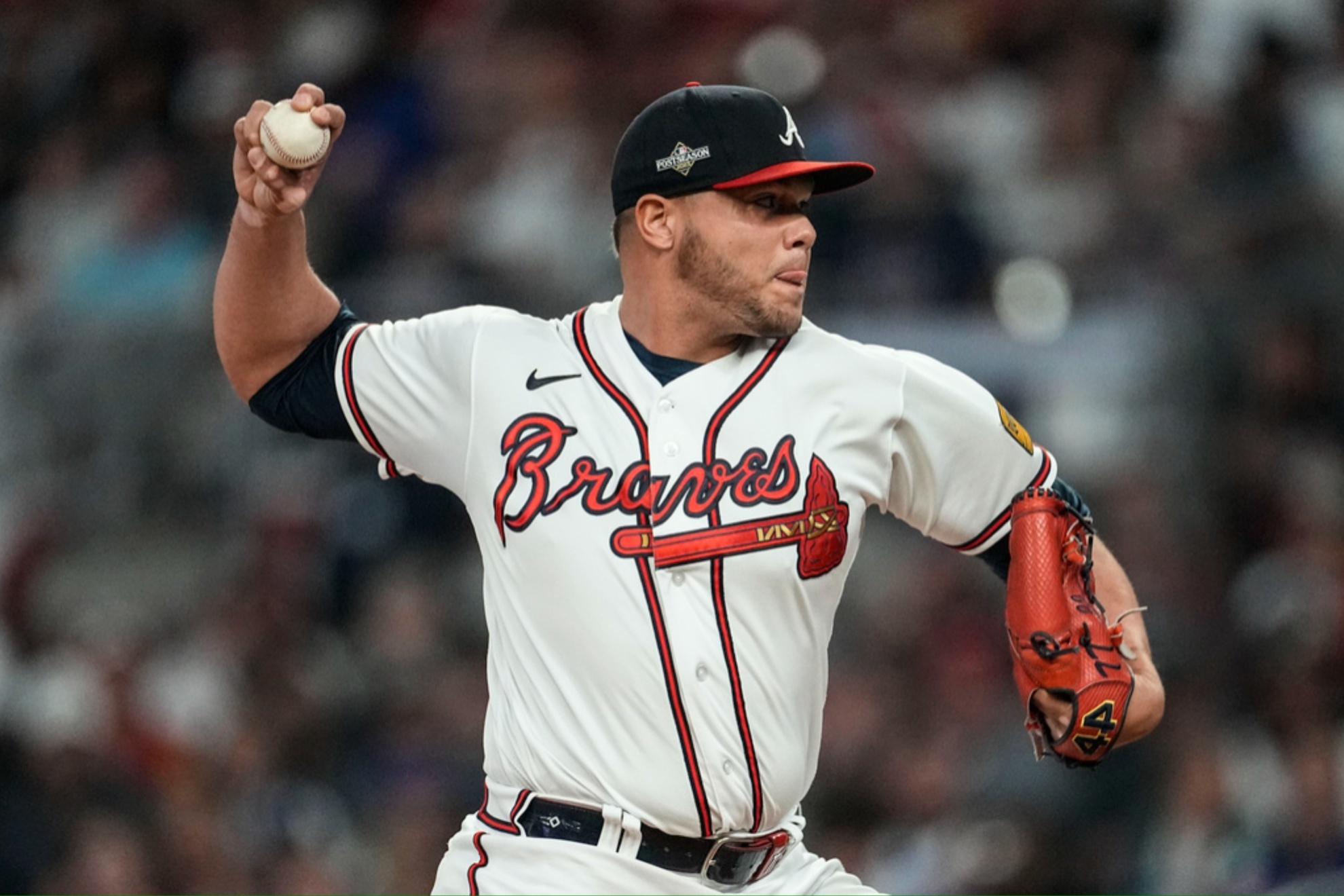 Joe Jimenez works in Game 2 of NLDS against Phillies.