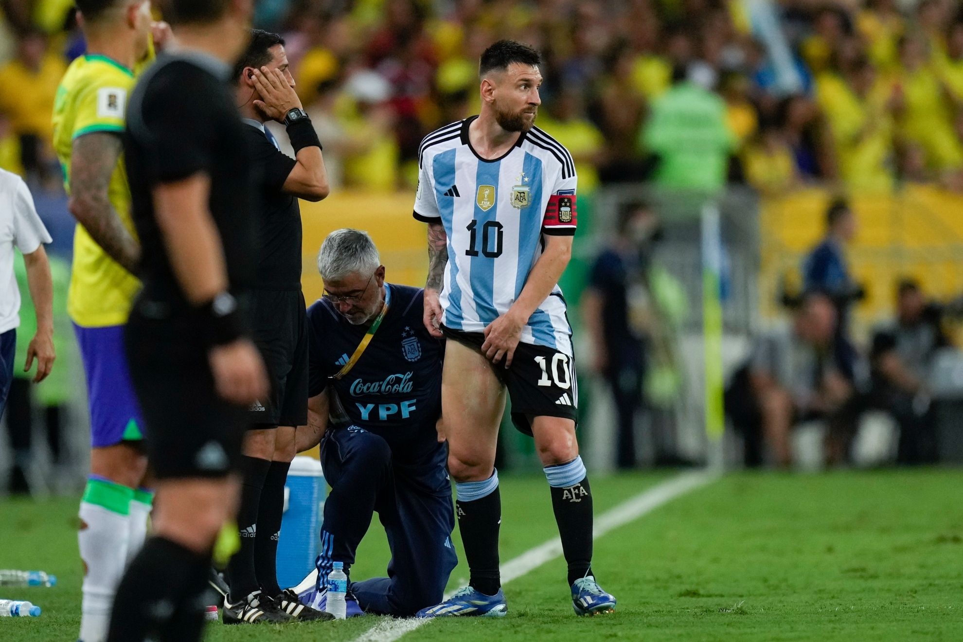 Leo Messi against Brasil.