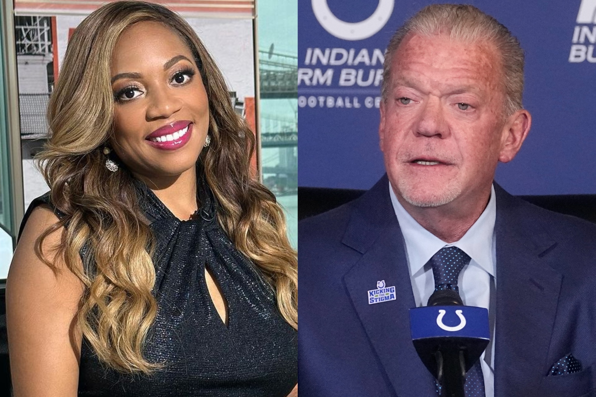 ESPNs personality Kimberley A. Martin and Indianapolis Colts owner, Jim Irsay.