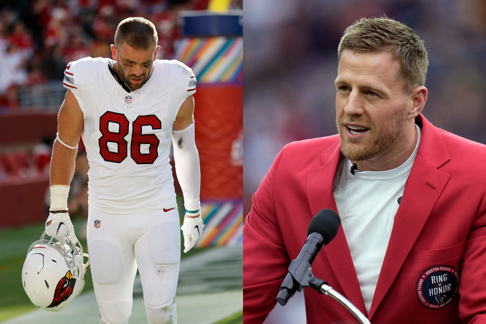 Ertz (left) is leaving Arizona, as Watt (right) first revealed.