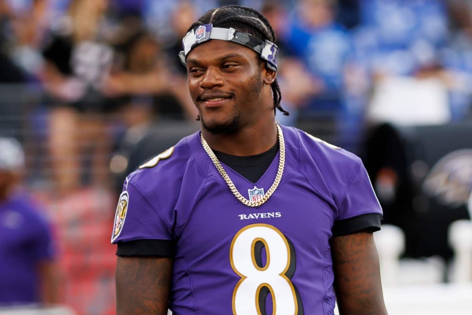 Lamar Jackson with the Baltimore Ravens