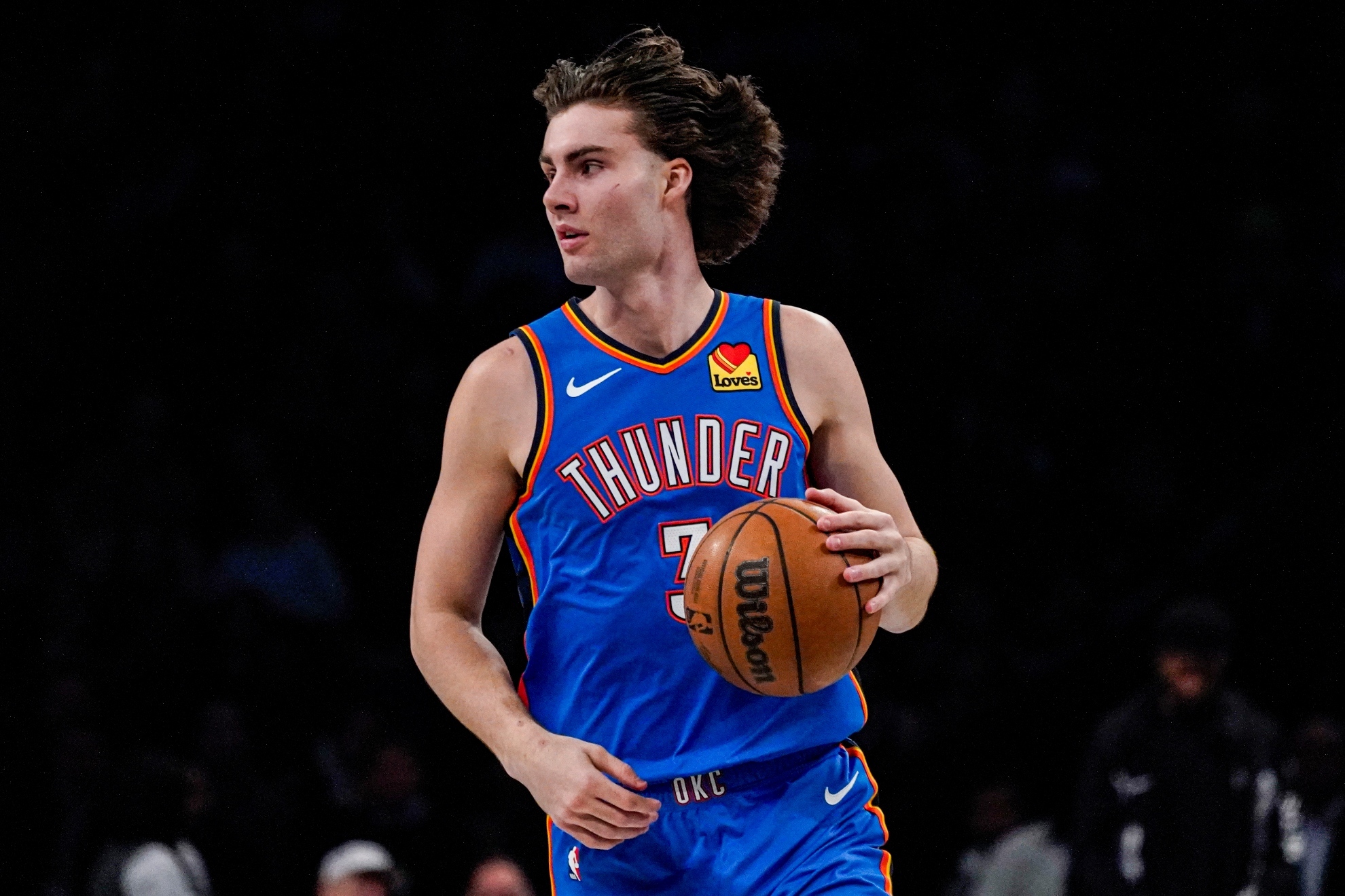 Guard Josh Giddey playing for the Oklahoma City Thunder