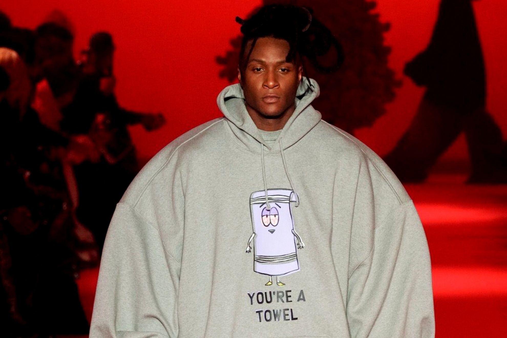 Nuk Hopkins at the VETEMENTS runway show.