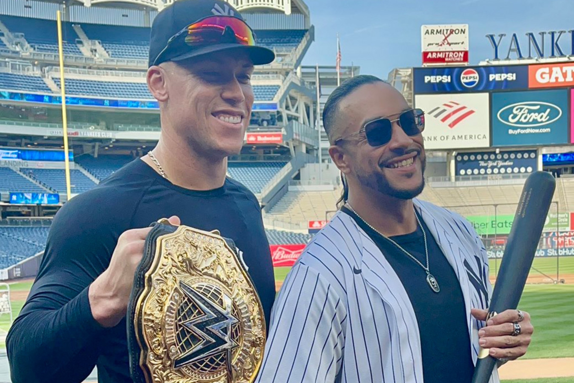 Damian Priest joins Aaron Judge at Yankees game