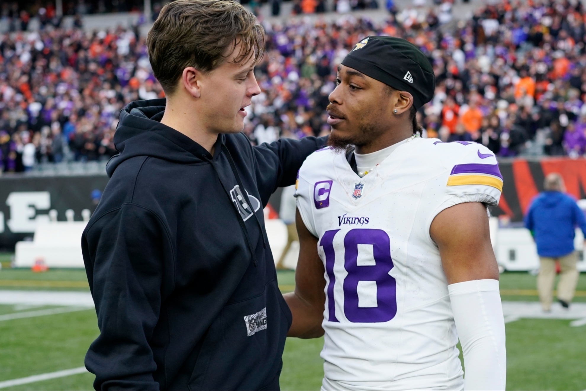 Former LSU teammates Joe Burrow (Bengals) and Justin Jefferson (Vikings).