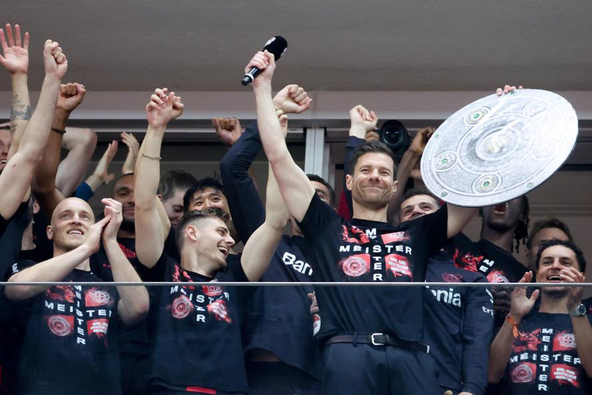 The Leverkusen celebrations