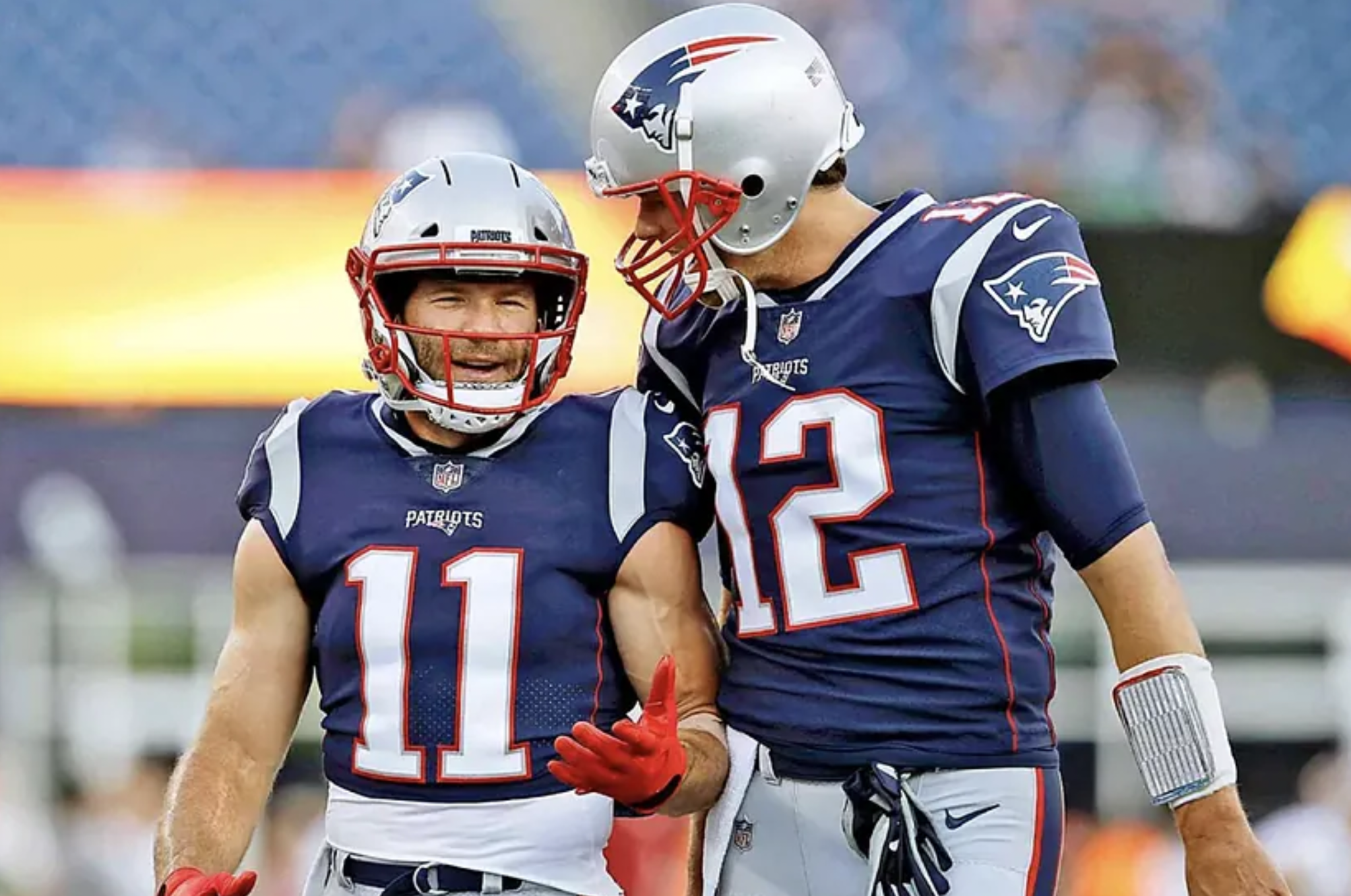 Julian Edelman and Tom Brady