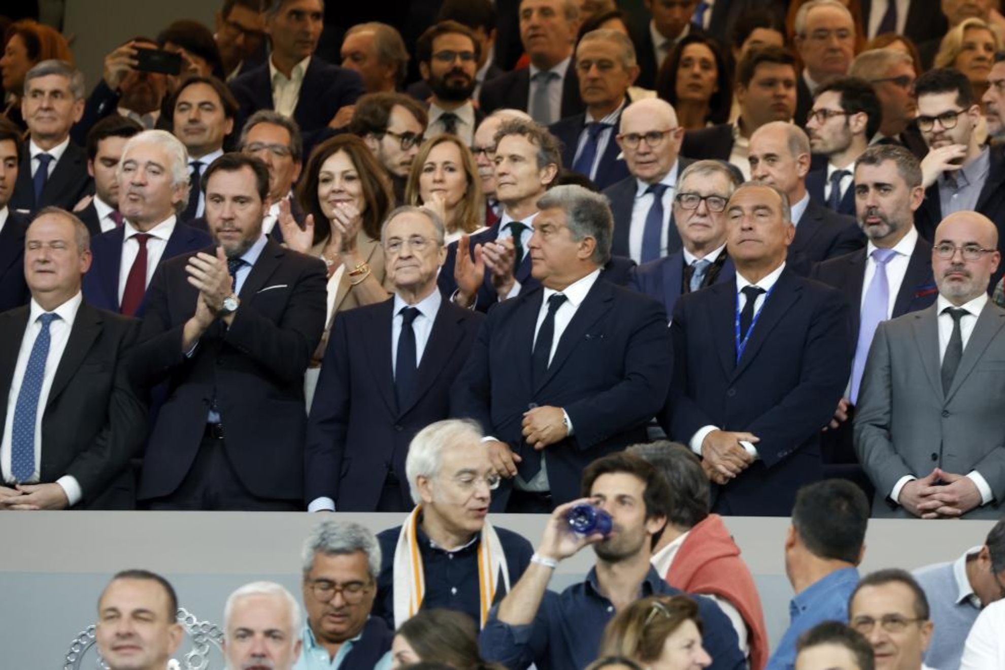 Joan Laporta at the Bernabeu.