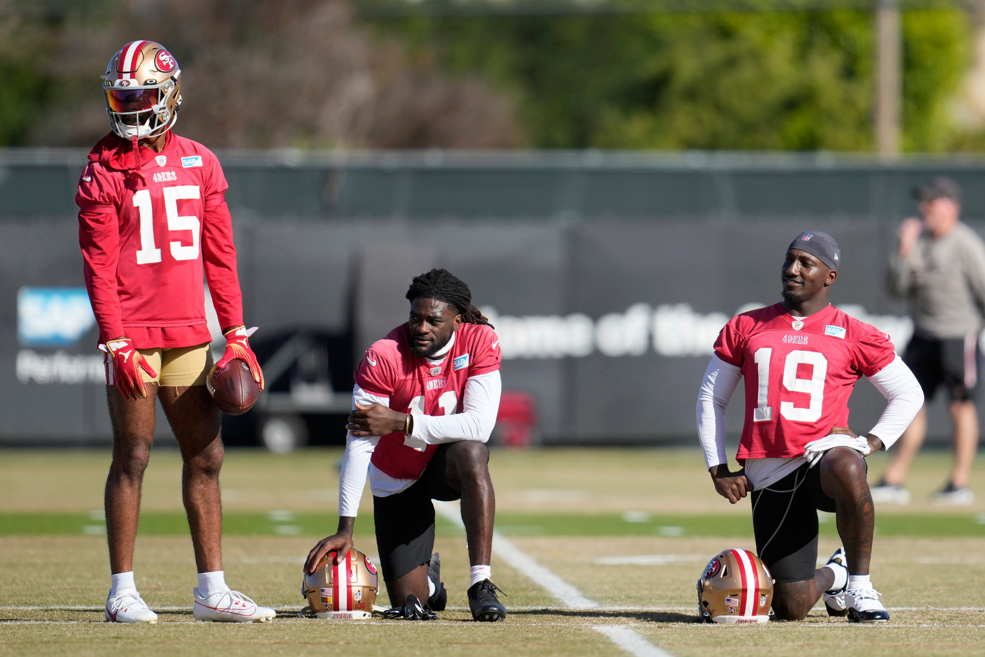 Jauan Jennings, Brandon Aiyuk and Deebo Samuel.