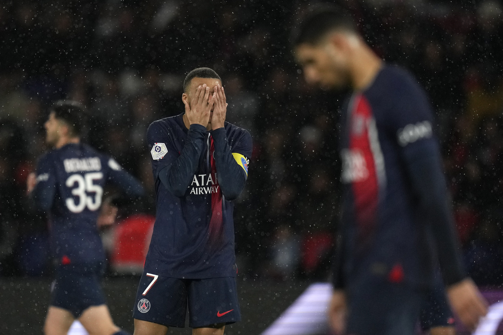 Mbappe laments a wasted chance.