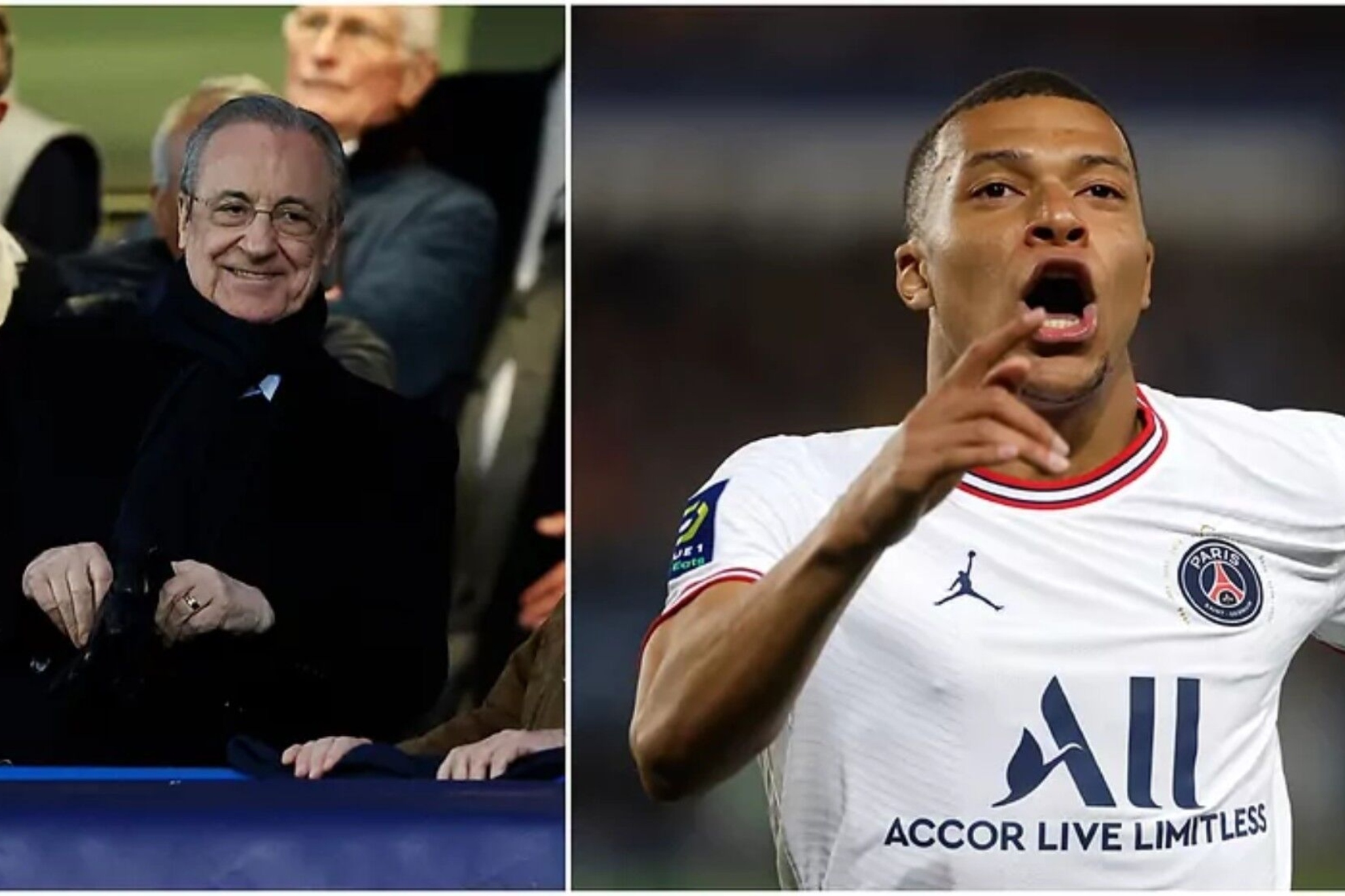 Florentino Perez and Kylian Mbappe