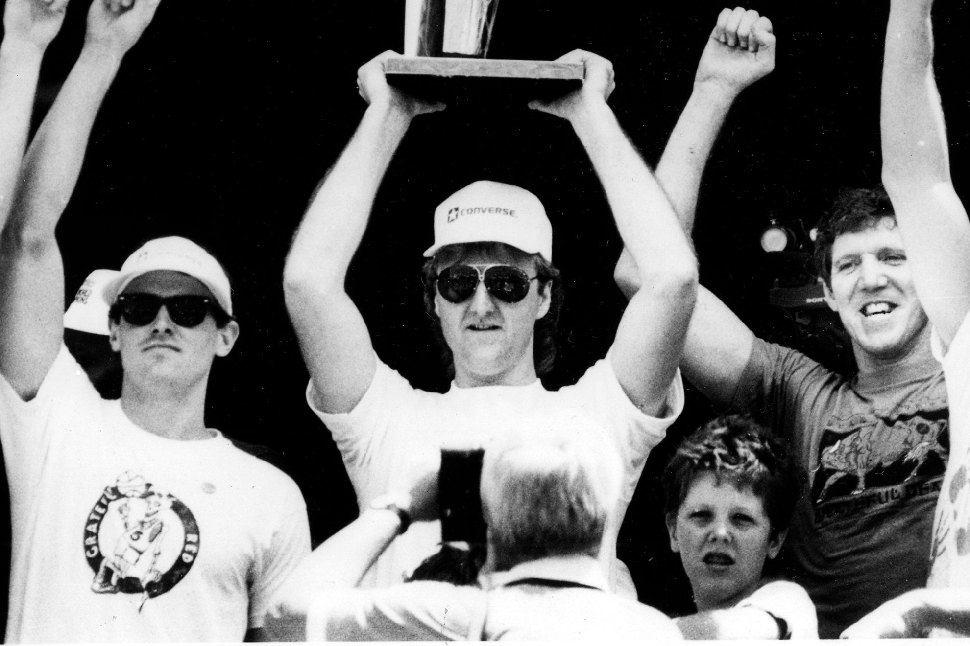 Rick Carlisle, Larry Bird and Bill Walton.