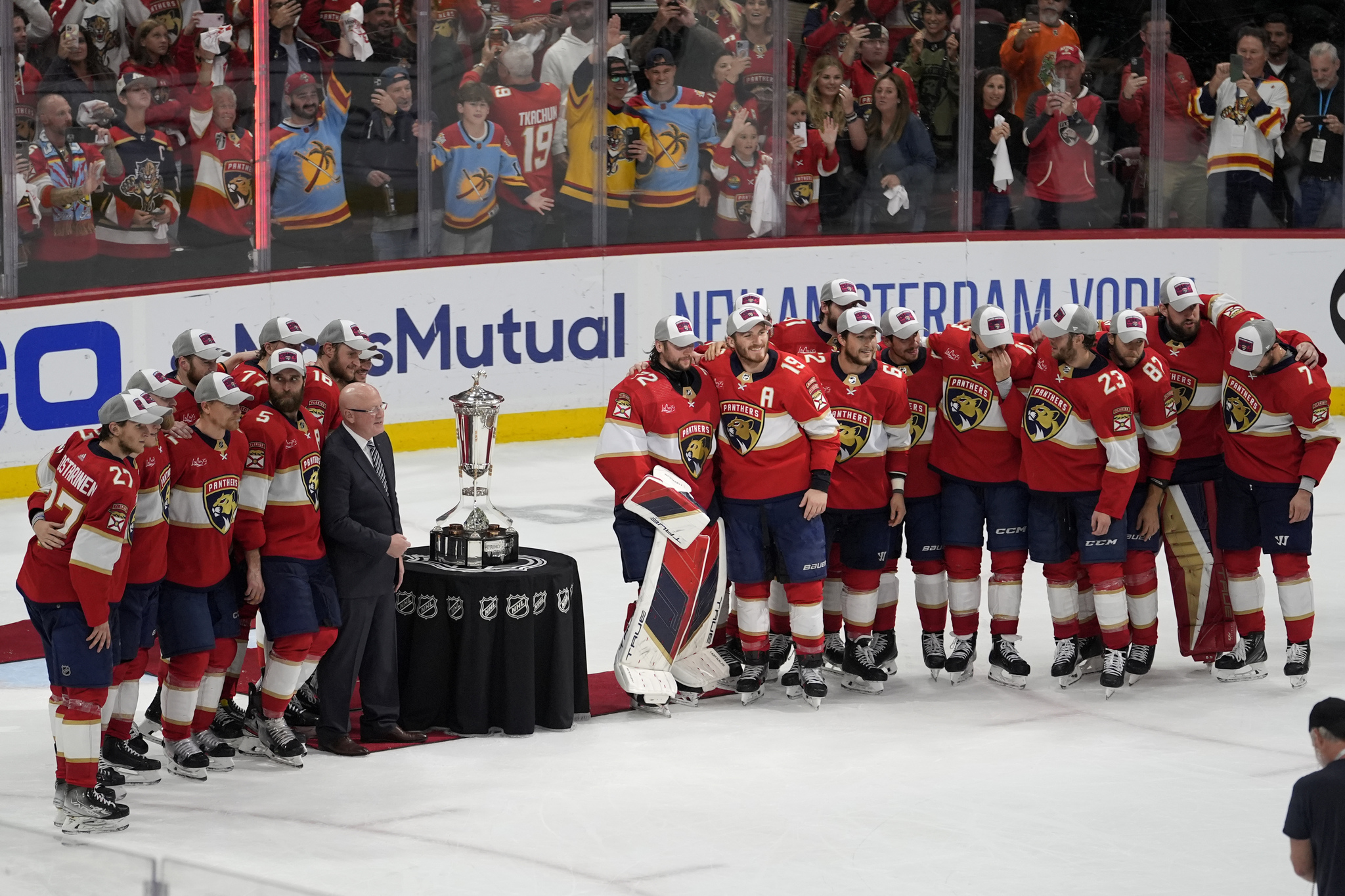 The Florida Panthers celebrate their Eastern Conference title.