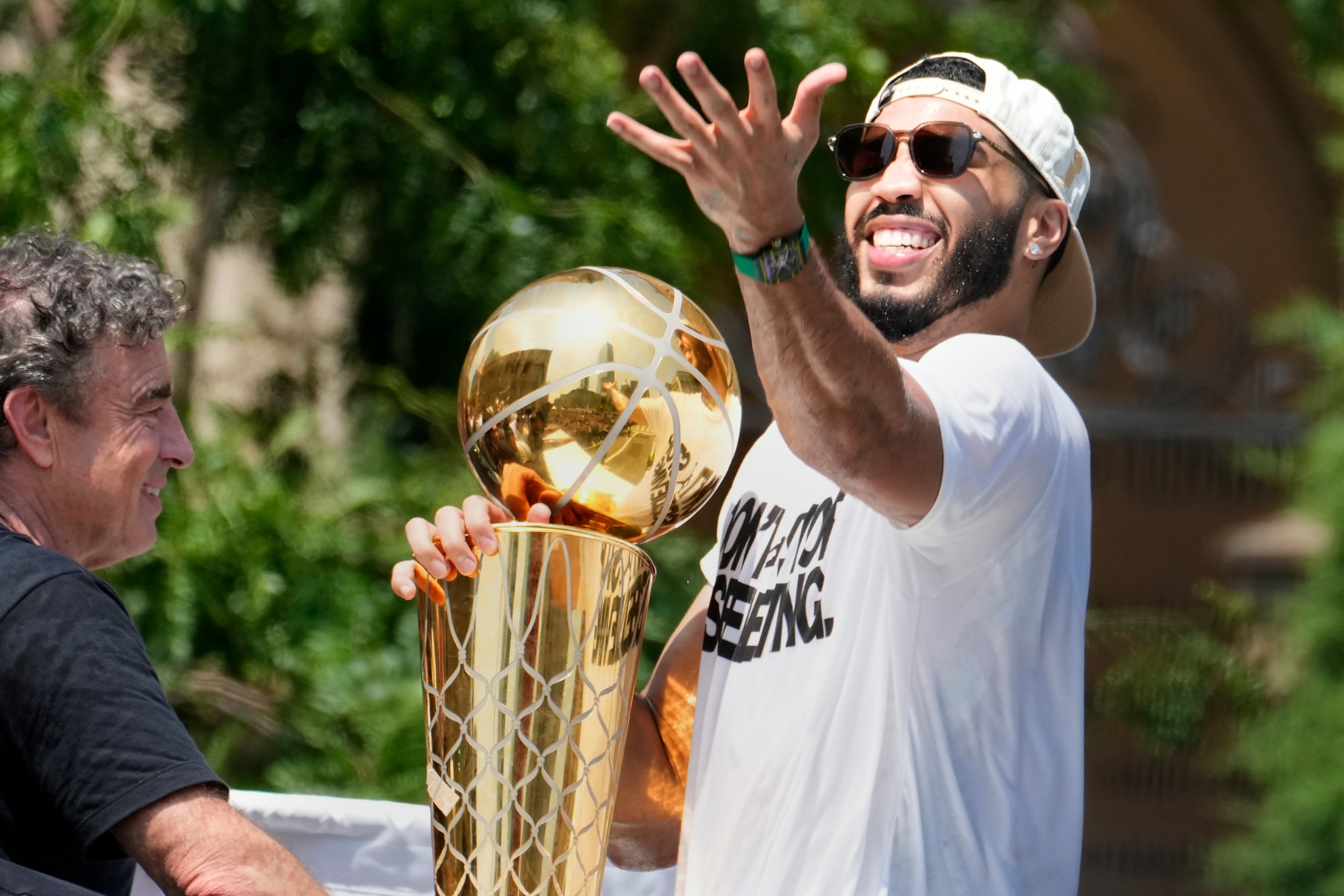 Jayson Tatum during the Boston Celtics championship parade.