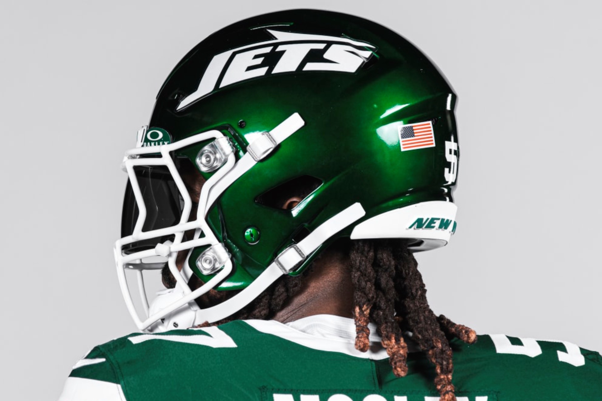 El casco de los Jets con el dise�o actualizado de 2024