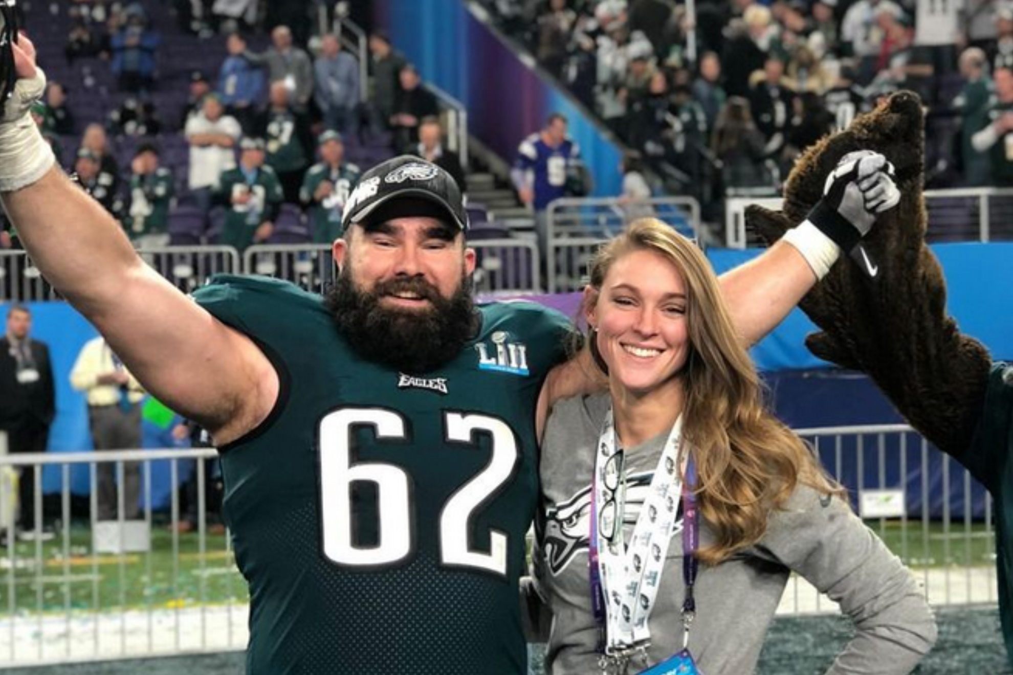 Jason and Kylie Kelce accompanied Travis to London to see Taylor Swift in concert.