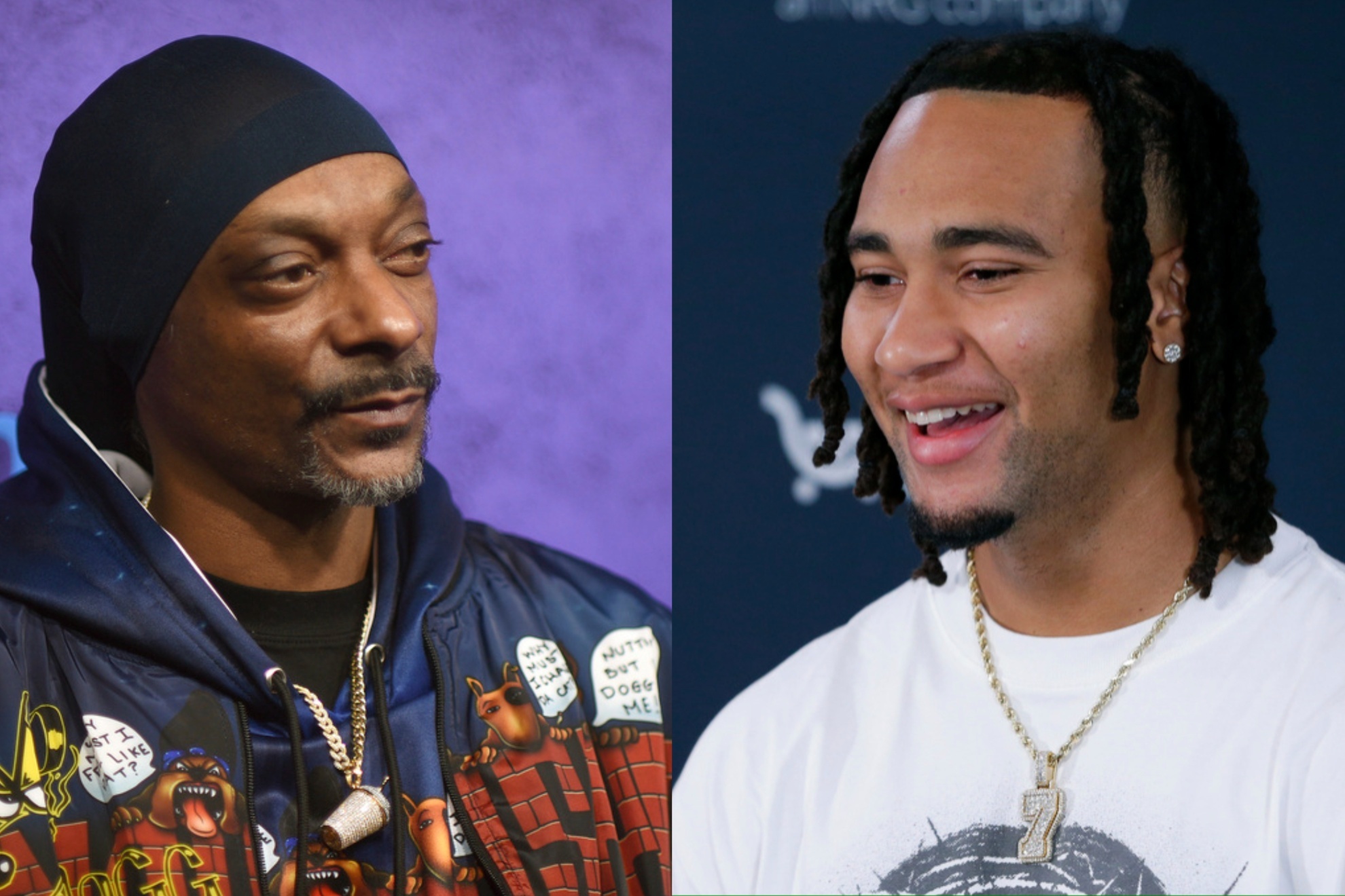 Snoop Dogg (L) created the youth league that gave C.J. Stroud his first oportunity.