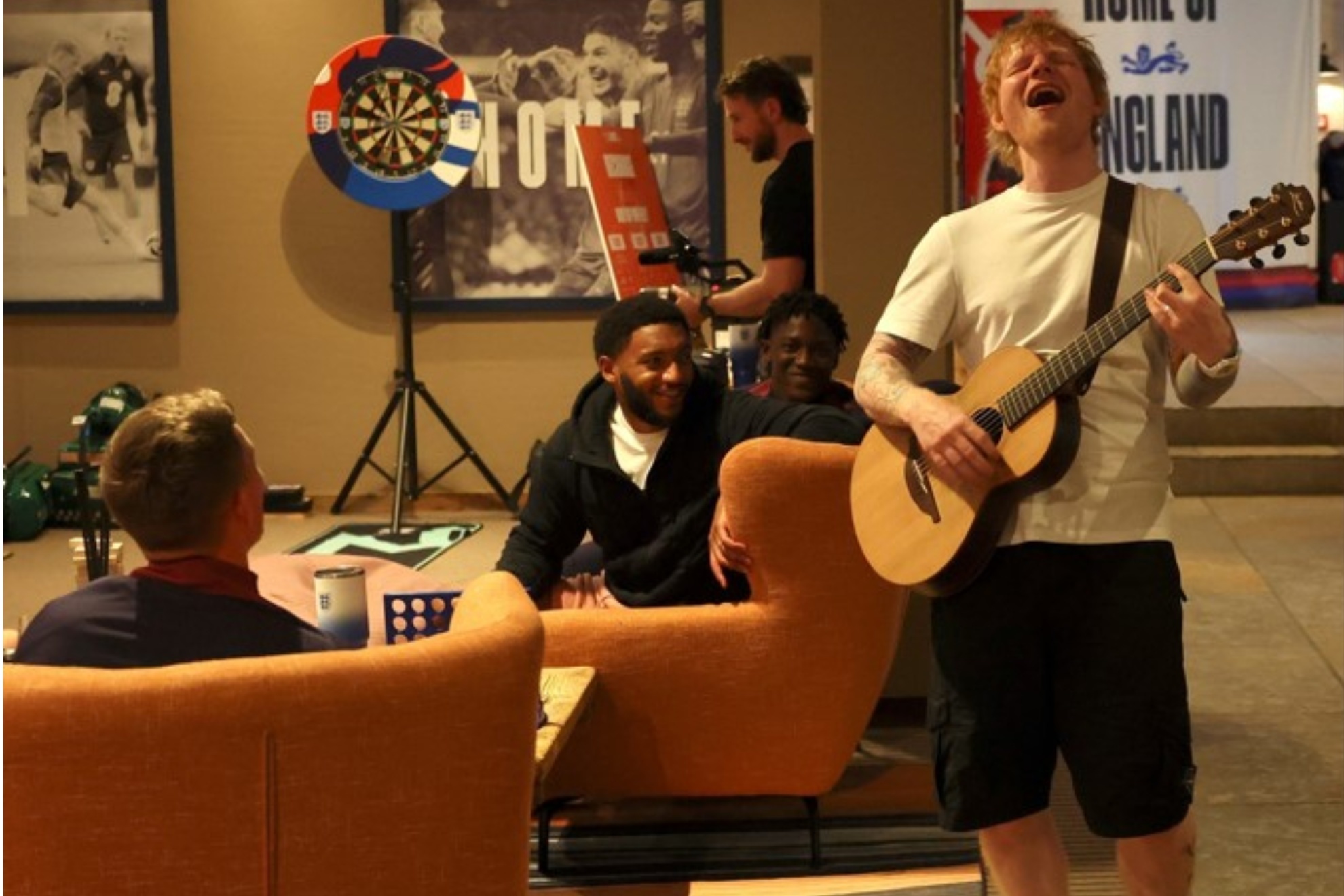 Singer Ed Sheeran is known for being a big England National Team supporter