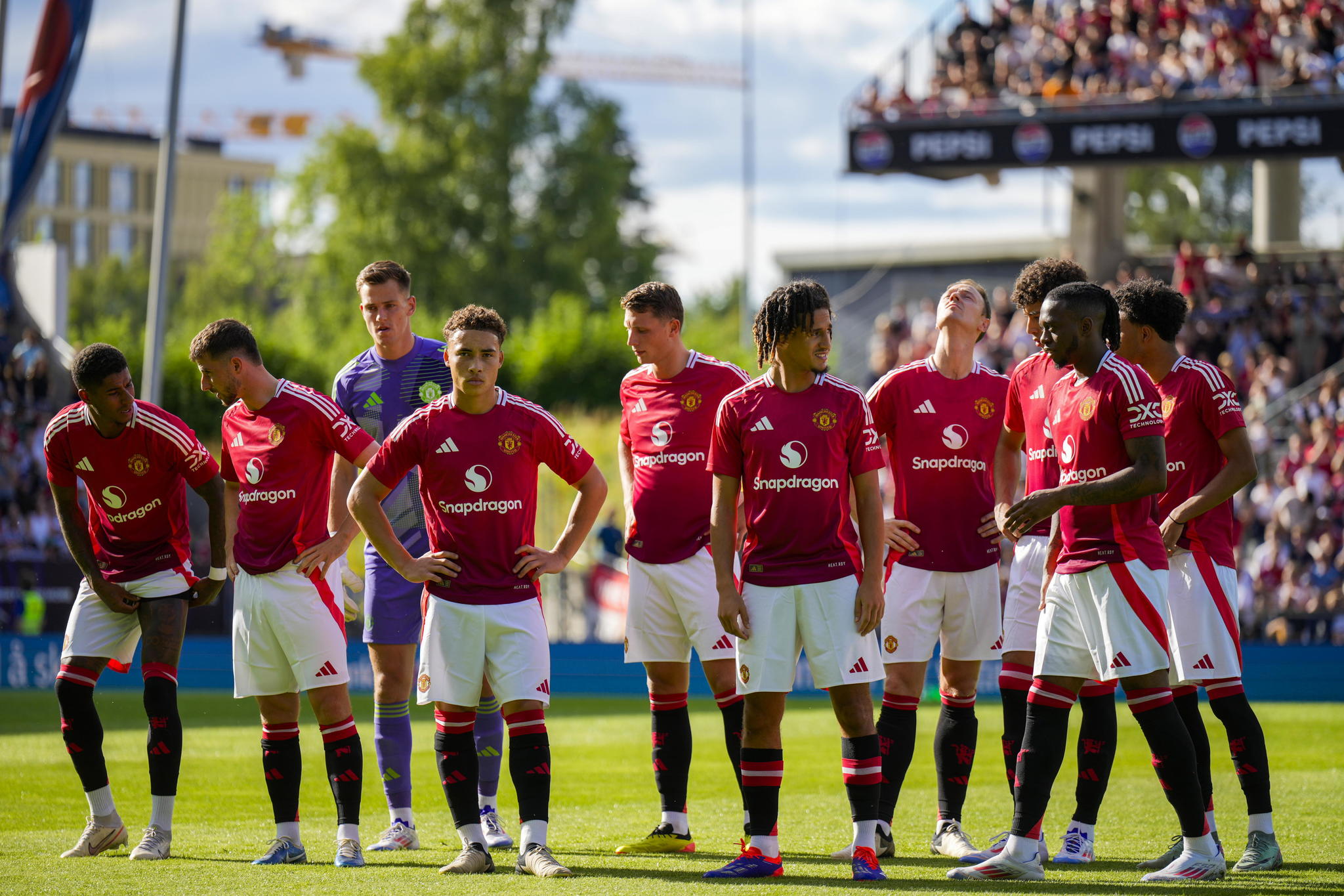 Manchester United players during their match against Rosenborg