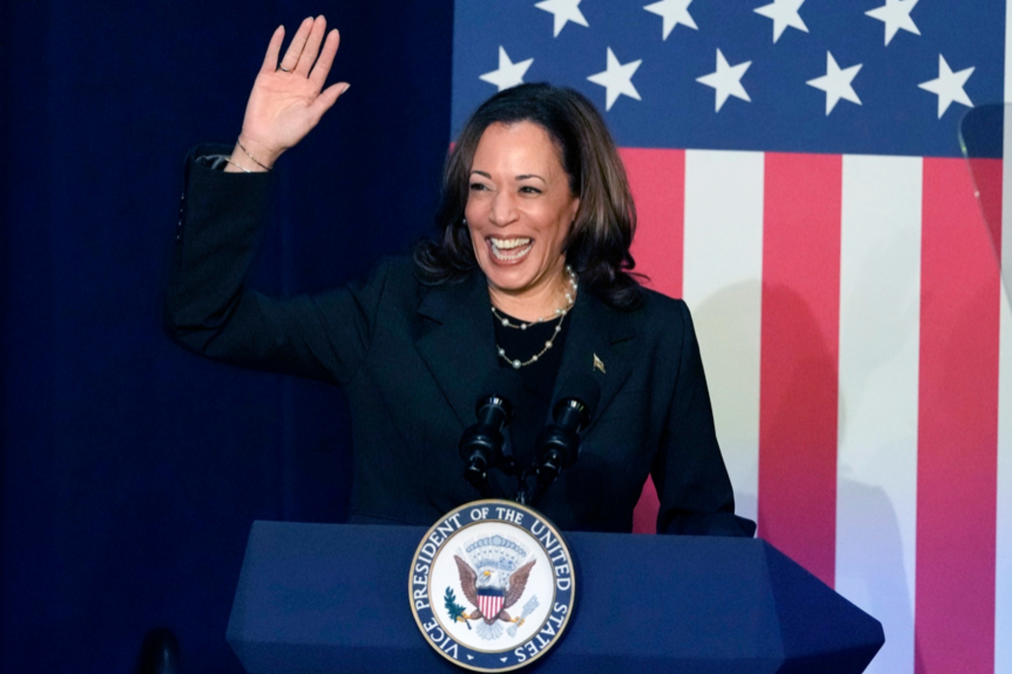 Vice President Kamala Harris arrives at a campaign event in Michigan on Wednesday, July 17, 2024