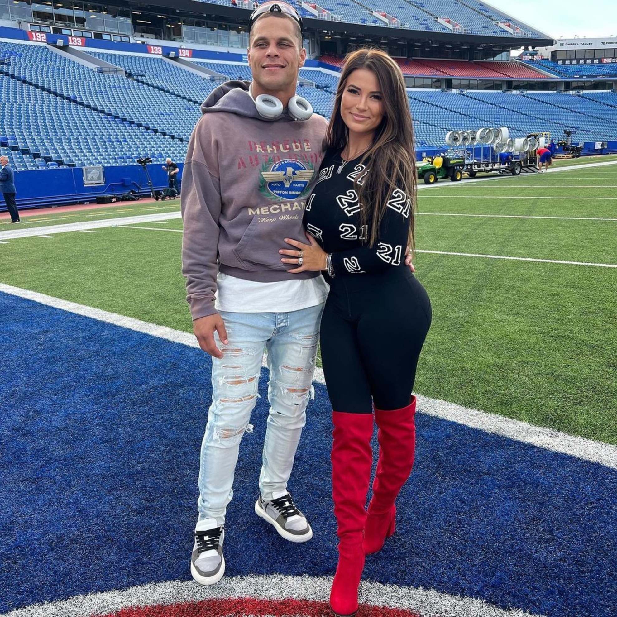 Jordan Poyer and Rachel Bush