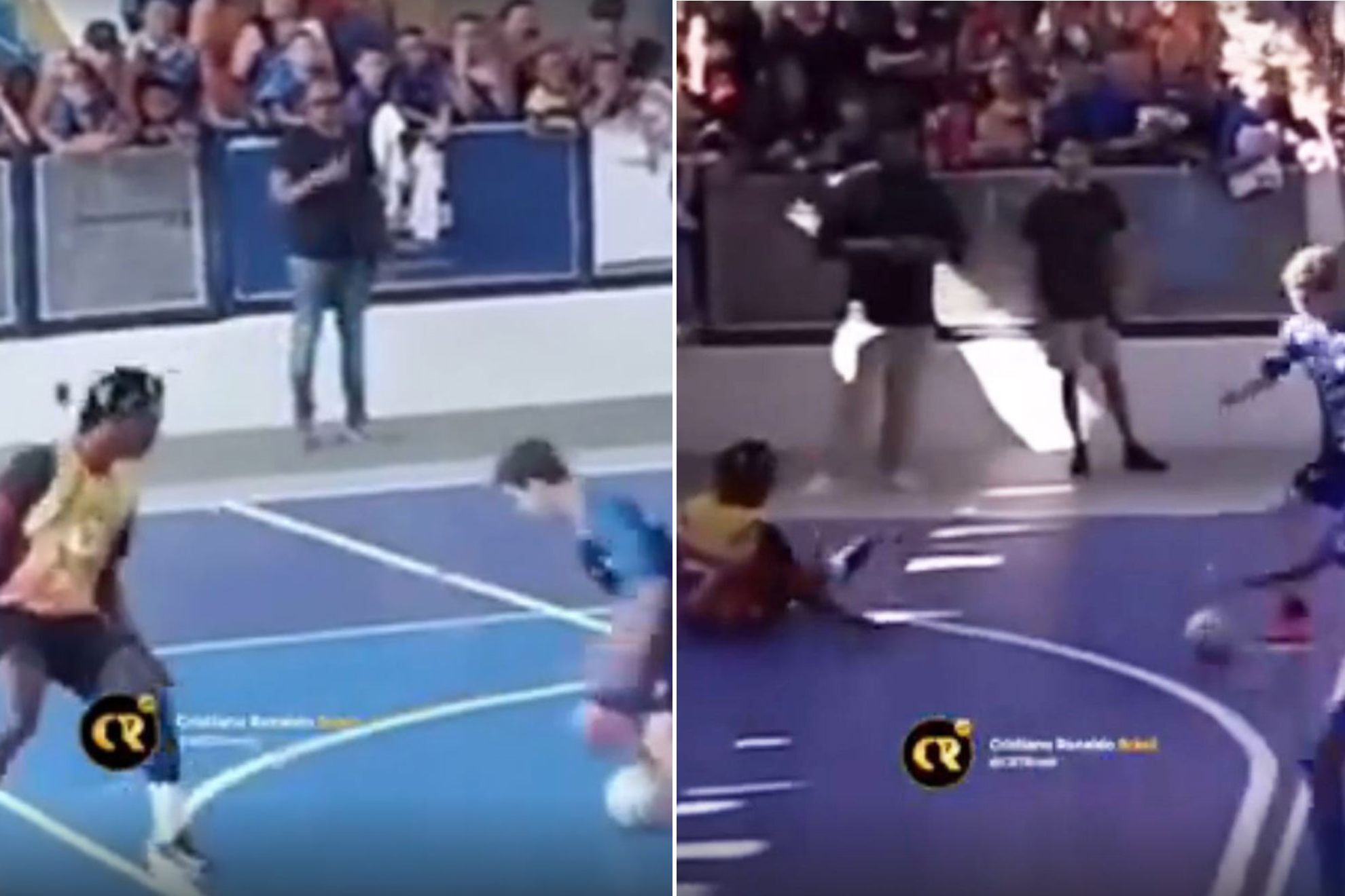 Vinicius shown up: he ends up on the ground after teenager dribbles past him in futsal