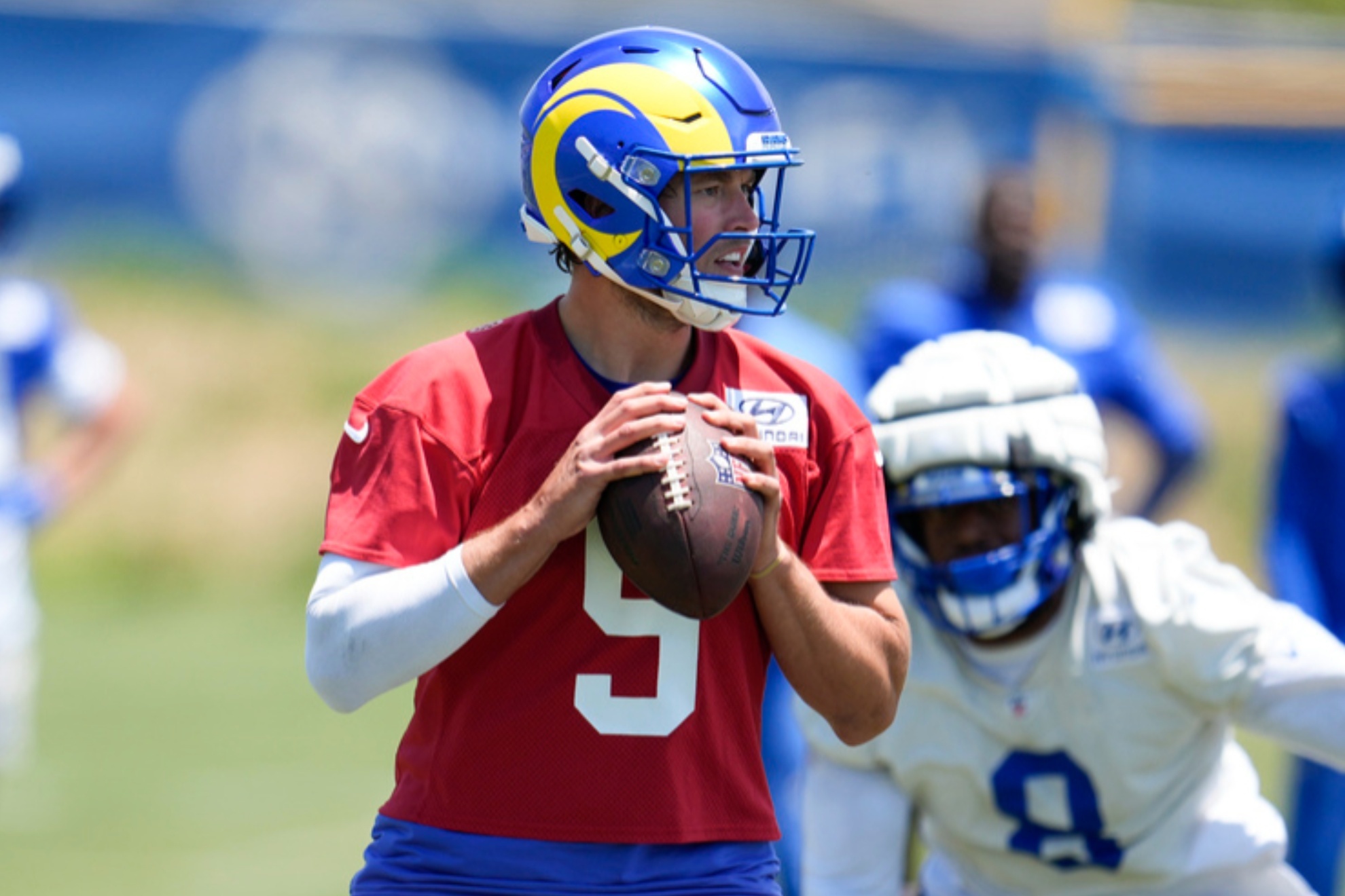 Rams quarterback Matthew Stafford during the temas training camp in Los Angeles