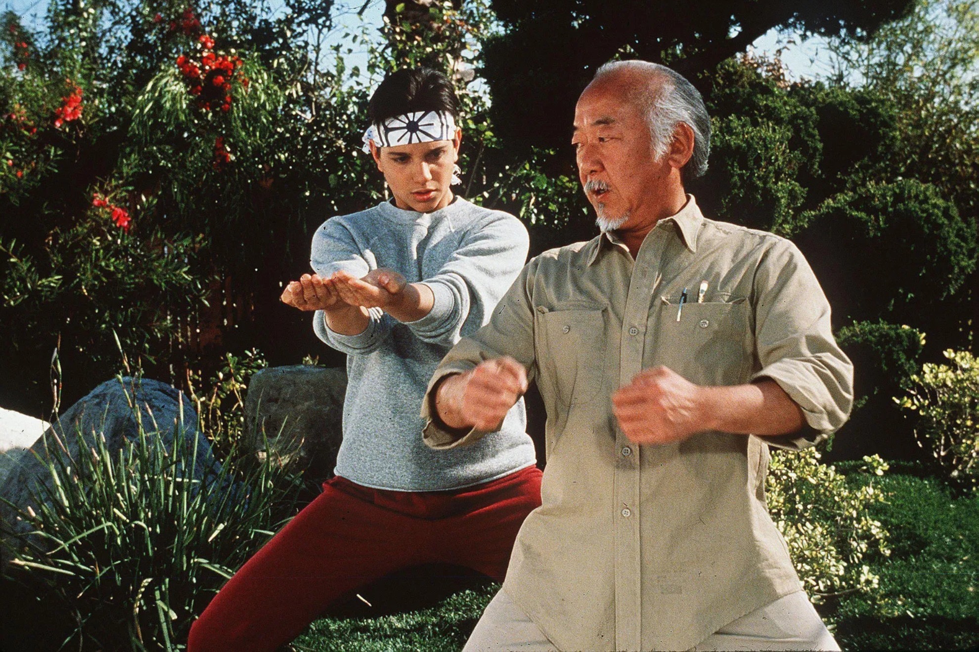 Miyagi San and Daniel LaRusso on The Karate Kid